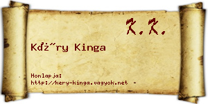 Kéry Kinga névjegykártya